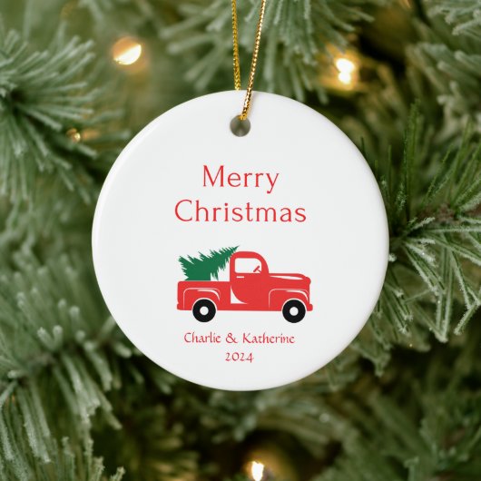 クリスマスパーソナライズされた飾りカスタムクリスマスo セラミックオーナメント (ツリー)