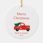クリスマスパーソナライズされた飾りカスタムクリスマスo セラミックオーナメント (正面)
