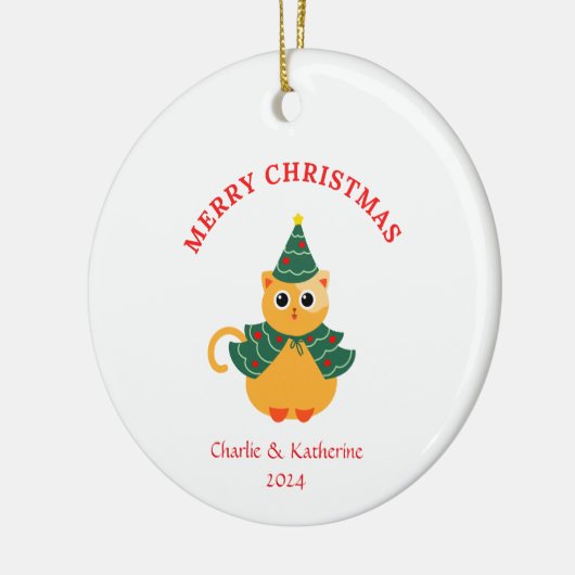 クリスマスパーソナライズされた飾りカスタムクリスマスo セラミックオーナメント (左)