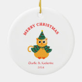 クリスマスパーソナライズされた飾りカスタムクリスマスo セラミックオーナメント (裏面)