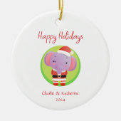 クリスマスパーソナライズされた飾りカスタムクリスマスo セラミックオーナメント (正面)