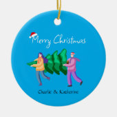 クリスマスパーソナライズされた飾りカスタムクリスマスo セラミックオーナメント (正面)