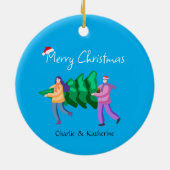 クリスマスパーソナライズされた飾りカスタムクリスマスo セラミックオーナメント (裏面)