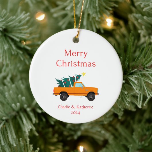 クリスマスパーソナライズされた飾りカスタムクリスマスo セラミックオーナメント (ツリー)