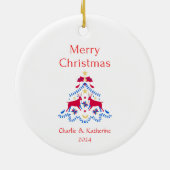 クリスマスパーソナライズされた飾りカスタムクリスマスo セラミックオーナメント (裏面)