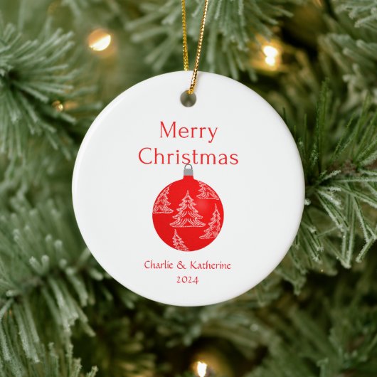 クリスマスパーソナライズされた飾りカスタムクリスマスo セラミックオーナメント (ツリー)