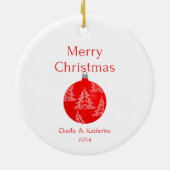 クリスマスパーソナライズされた飾りカスタムクリスマスo セラミックオーナメント (裏面)