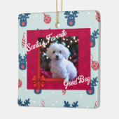 クリスマスパーソナライズされた飾りペットの飼い主 セラミックオーナメント (左)