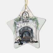 クリスマスパーソナライズされた飾り セラミックオーナメント (左)