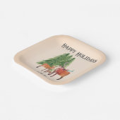 クリスマスパーソナライズされた鹿ファミリー ペーパープレート (傾斜あり)