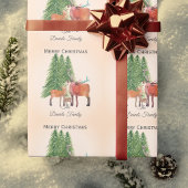 クリスマスパーソナライズされた鹿ファミリー ラッピングペーパー