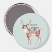 クリスマスパーソナライズされた鹿 マグネット (正面/裏面)