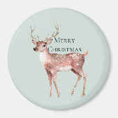 クリスマスパーソナライズされた鹿 マグネット (正面)