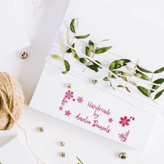クリスマスパーソナライズされた・スノーフレーク・スタンプによる手作り セルフインキングスタンプ