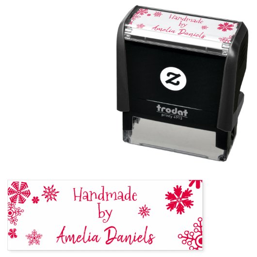クリスマスパーソナライズされた・スノーフレーク・スタンプによる手作り セルフインキングスタンプ (インサイチュ)
