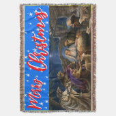 クリスマスパーソナライズされた、スロー、フリース&シェルパ スローブランケット (正面縦)