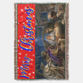 クリスマスパーソナライズされた、スロー、フリース&シェルパ スローブランケット (正面縦)