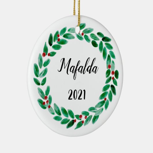 クリスマスパーソナライズされた セラミックオーナメント (右)