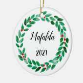 クリスマスパーソナライズされた セラミックオーナメント (左)