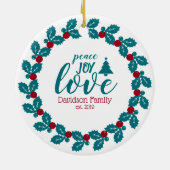 クリスマスパーソナライズされた セラミックオーナメント (裏面)