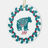 クリスマスパーソナライズされた セラミックオーナメント (左)