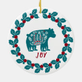 クリスマスパーソナライズされた セラミックオーナメント (裏面)