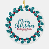 クリスマスパーソナライズされた セラミックオーナメント (裏面)
