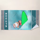 クリスマスパーソナライズされた ビーチタオル (正面)