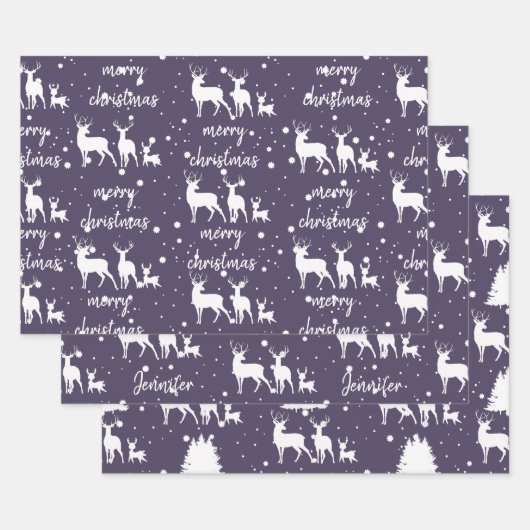 クリスマスパーソナライズされた ラッピングペーパーシート (セット)