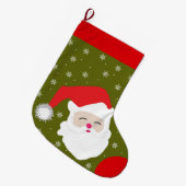 クリスマスパーソナライズなサンタクロース ラージクリスマスストッキング (正面 (吊り時))