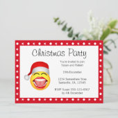 クリスマスパーティの招待状おもしろいサンタ招待状 招待状 (スタンド正面)
