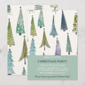クリスマスパーティの招待状かわいい木 招待状 (正面/裏面)
