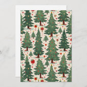 クリスマスパーティの招待状のツリーパターン 招待状 (正面/裏面)
