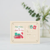 クリスマスパーティの招待状はがき ポストカード (スタンド正面)