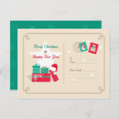 クリスマスパーティの招待状はがき ポストカード (正面/裏面)