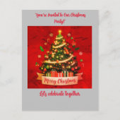 クリスマスパーティの招待状はがき ポストカード (正面)