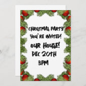 クリスマスパーティの招待状カスタムフェスティバル 招待状 (正面/裏面)