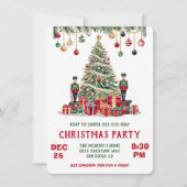 クリスマスパーティの招待状カードくるみ割りテーマ 招待状 (正面)