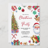 クリスマスパーティの招待状カードクッキー&キャンディ 招待状 (正面)