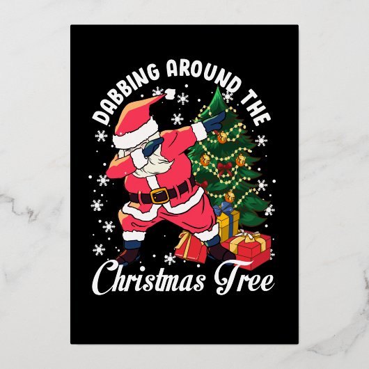 クリスマスパーティの招待状カード 箔招待状 (正面)