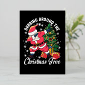 クリスマスパーティの招待状カード 箔招待状 (立ち正面)