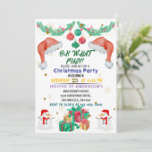 クリスマスパーティの招待状キッズホリデーサンタハット 招待状 (スタンド正面)
