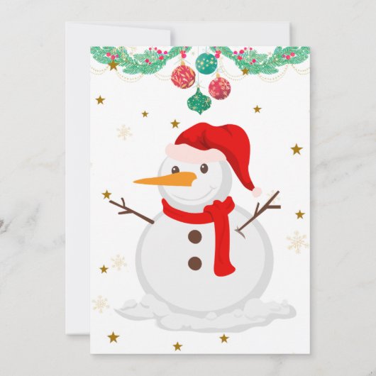 クリスマスパーティの招待状キッズホリデーサンタハット 招待状 (裏面)