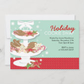 クリスマスパーティの招待状クッキーの交換 招待状 (正面)