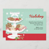 クリスマスパーティの招待状クッキーの交換 招待状 (正面/裏面)