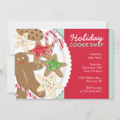 クリスマスパーティの招待状クッキースワップ 招待状 (正面)