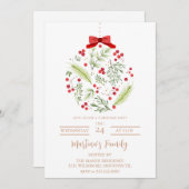 クリスマスパーティの招待状クリスマスホリデーパーティー 招待状 (正面/裏面)