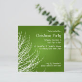クリスマスパーティの招待状グリーンホワイト招待状 招待状 (スタンド正面)