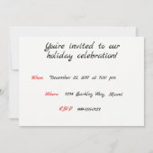 クリスマスパーティの招待状ダシュントデザイン 招待状 (裏面)