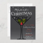 クリスマスパーティの招待状デザイン インビテーションポストカード (正面/裏面)